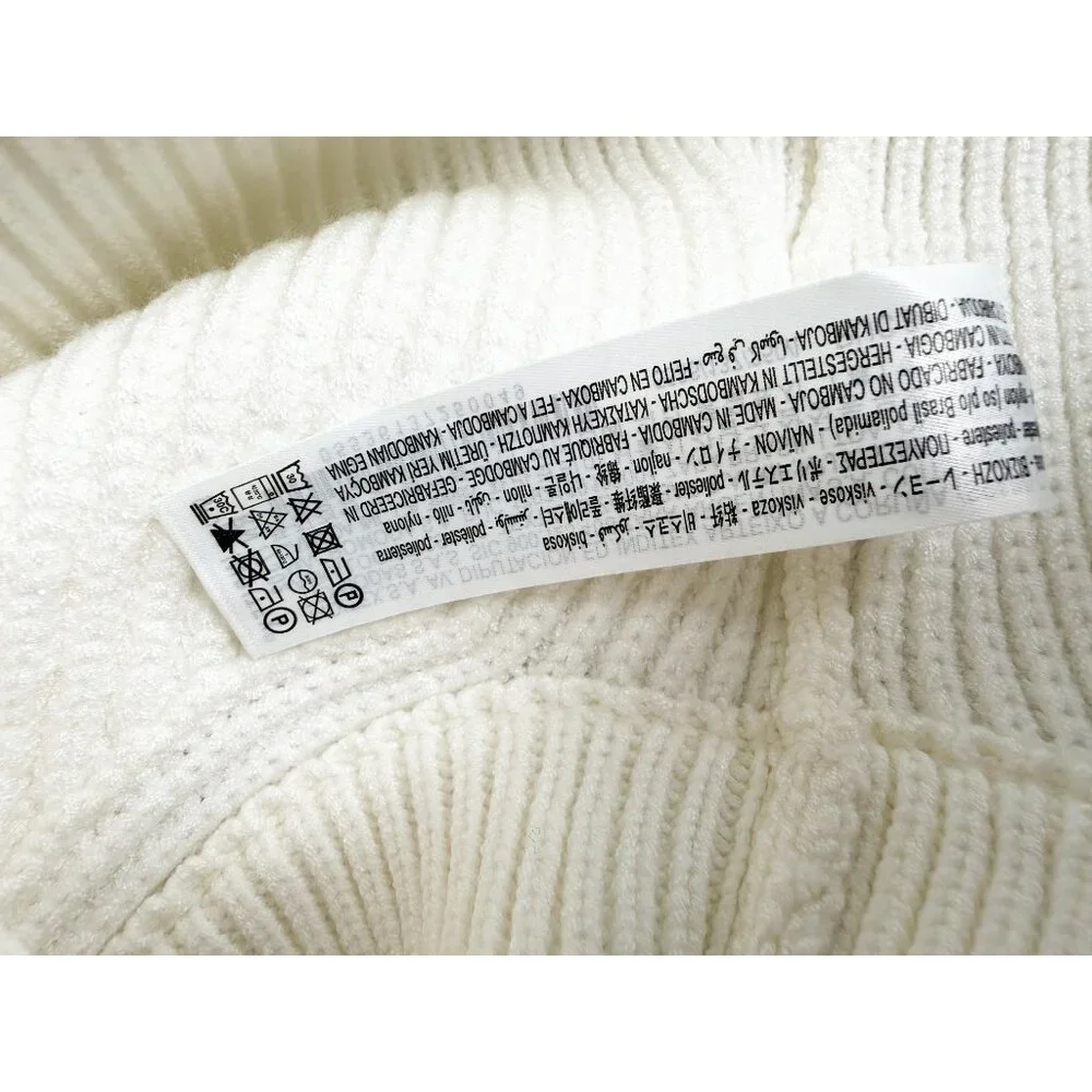 zara 5536/137/250 White Ribbed Knit Oversized Sweater L NEW - Picture 11 of 12
